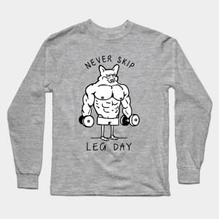 Never Skip Leg Day Corgi Long Sleeve T-Shirt